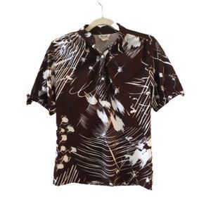 VINTAGE 70's Rhonda Lee Brown Shirt E23